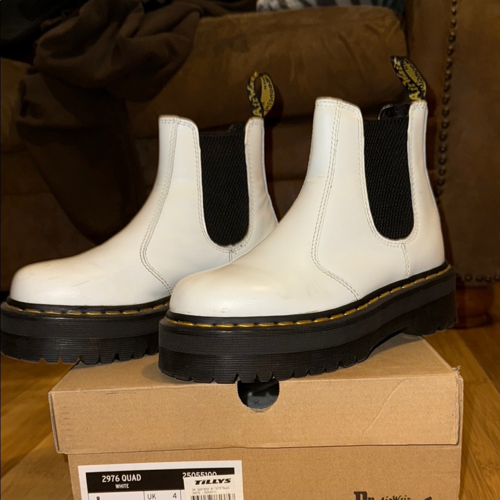 Dr. Martens White platform Boots